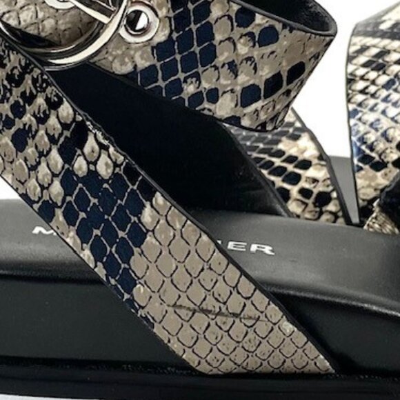 Marc Fisher Tavie2 Double Strap Python Embossed Ankle Strap Sandal 8 - Picture 8 of 9